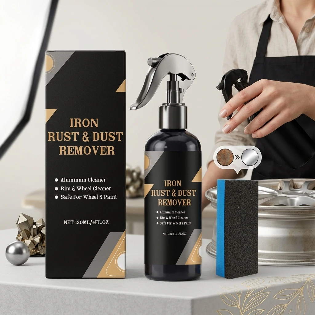 Car Wheels Rim Rust Remover Spray Dissolve Oil Stain Prevent Dust Oxides Redeposition Maintain Gloss Protect Metal Brake Cleaner