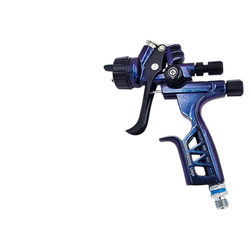 Upper pot spray gun, 1.3 caliber, automotive topcoat paint spray gun, stainless steel, compact, high atomization