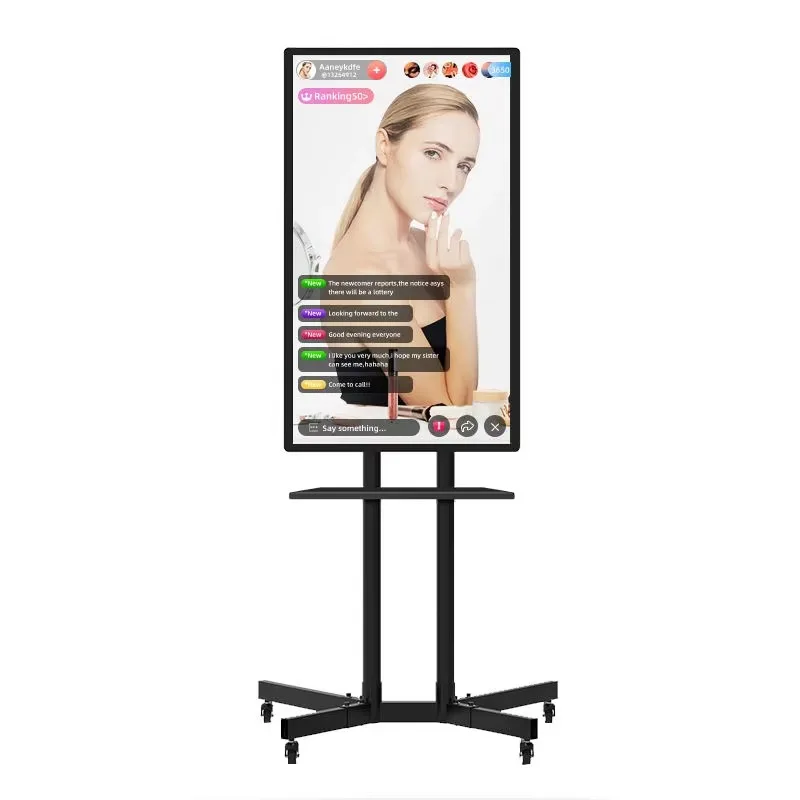 TIKTOK 32,43,55 Inch Interactive Vertical Touch Smart Live Stream Broadcast Equipment Stand Live Streaming Broadcasting hine