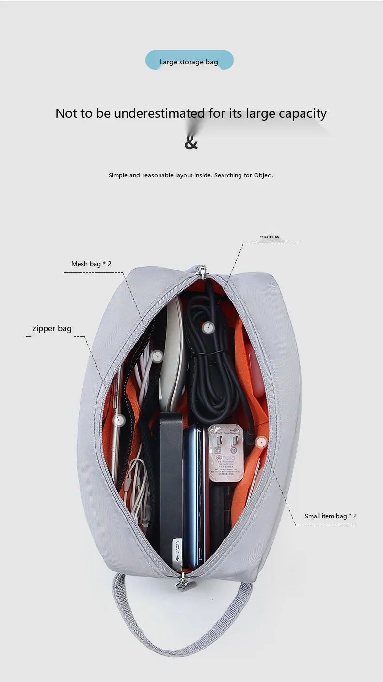 Digitale Gadget-Aufbewahrungstasche Leichter Kabel-Organizer für Powerbank und USB-Ladegerät – Detail 5