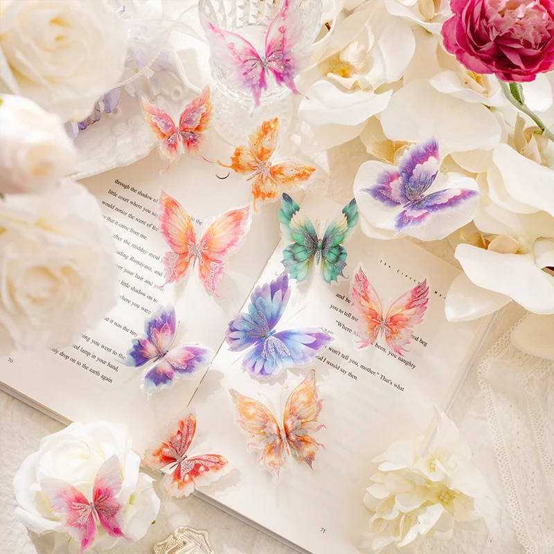 

Журнал GO, 20 шт., позолоченная наклейка с бабочкой, украшения для карт, наклейки, живая бабочка, садовые наклейки, скрапбукинг, журнал, планировщик