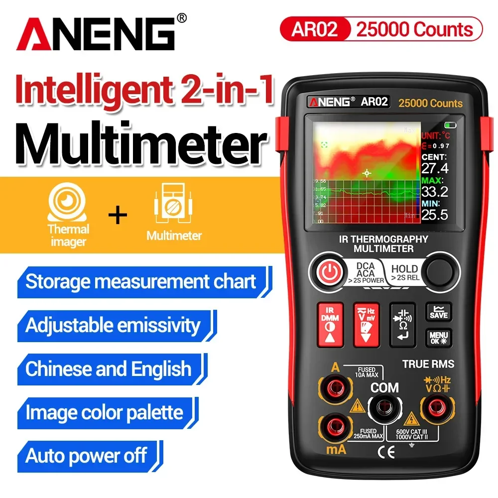 ANENG AR02 Thermal Imager 96*96 IR Resolution 2.4 Inch TFT Screen USB Recharge IR Temperature Detect Thermal Imaging Repair Tool