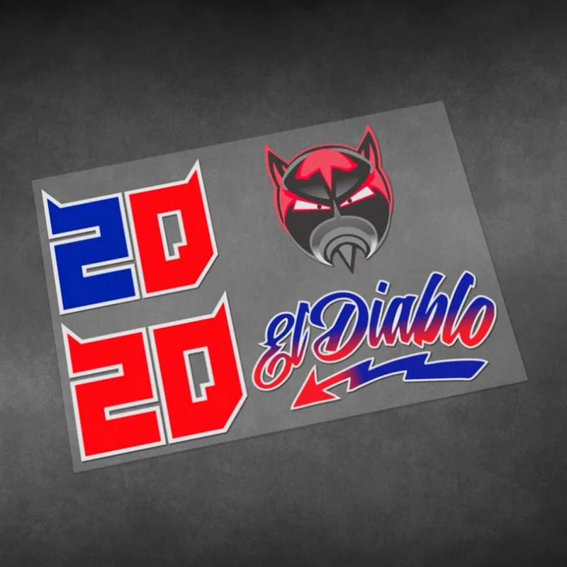 

Motogp Number 20 Driver Cartoon Decals Motorcycle Car Racing Body Modification Reflective Pegatinas Vinyl Waterproof Stickers