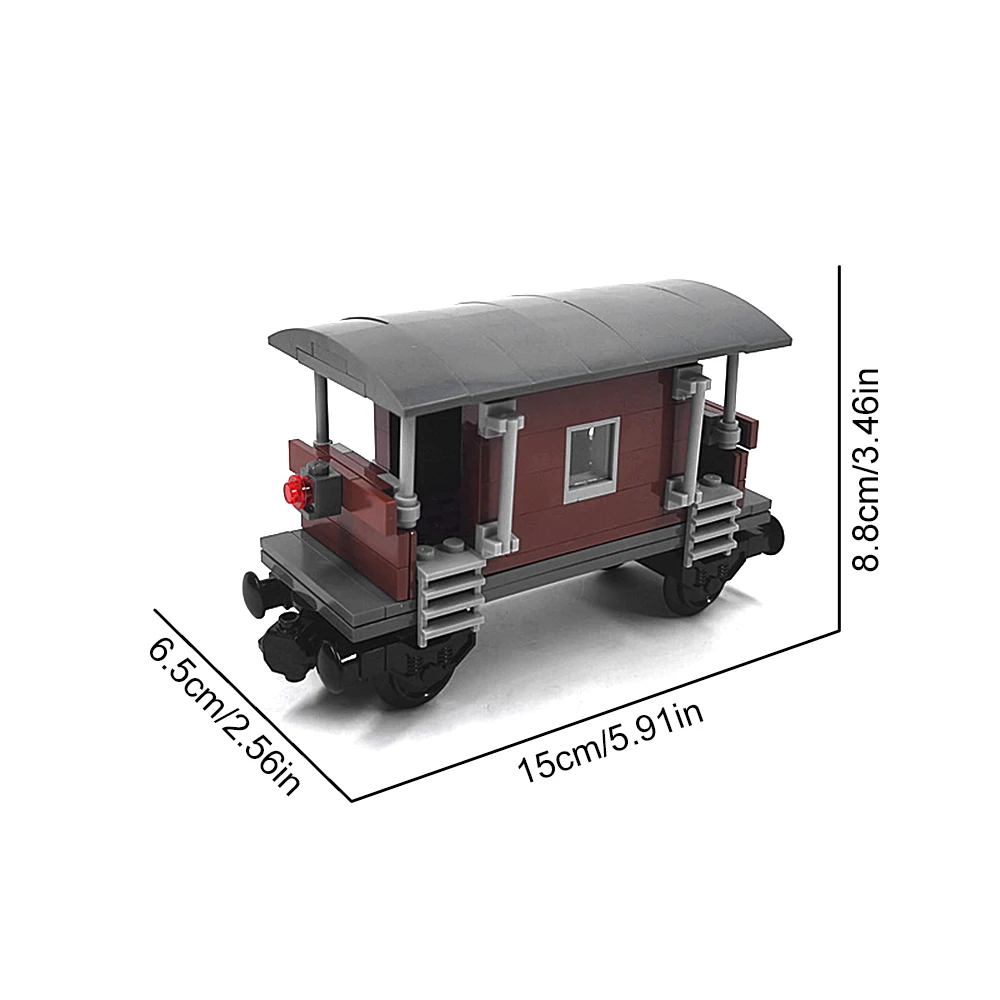 MOC City Train Track Freight DIY Train Carriage Building Block Assembly Model Expansion Compatible with Universal Classic Brands