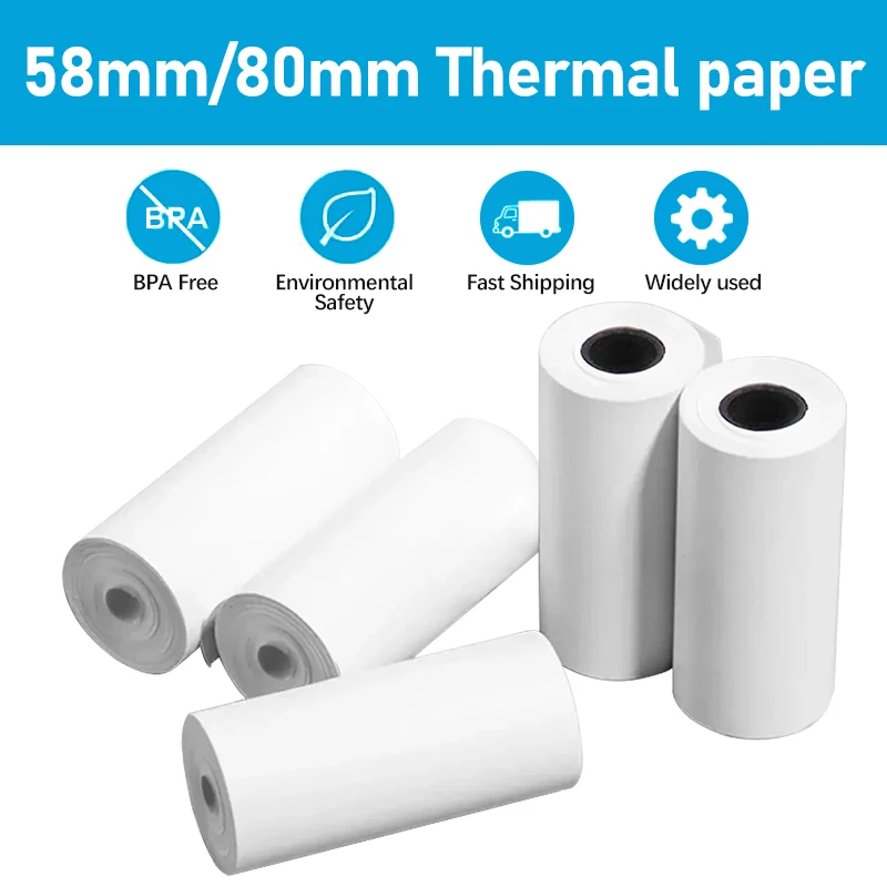 58mm/80mm Thermal paper Roll For Business Printing 80mmx30mm Paper Rolls For Receipt Printer PAD POS Printer Cash Register Paper