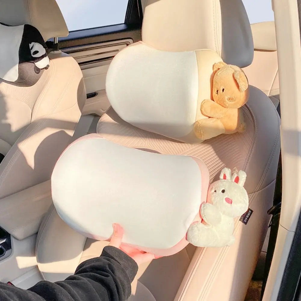 

Removable Cartoon Car Lumbar Support Pillow Comfortable Animal Auto Neck Pillow Universal Cotton Waist Support Driver