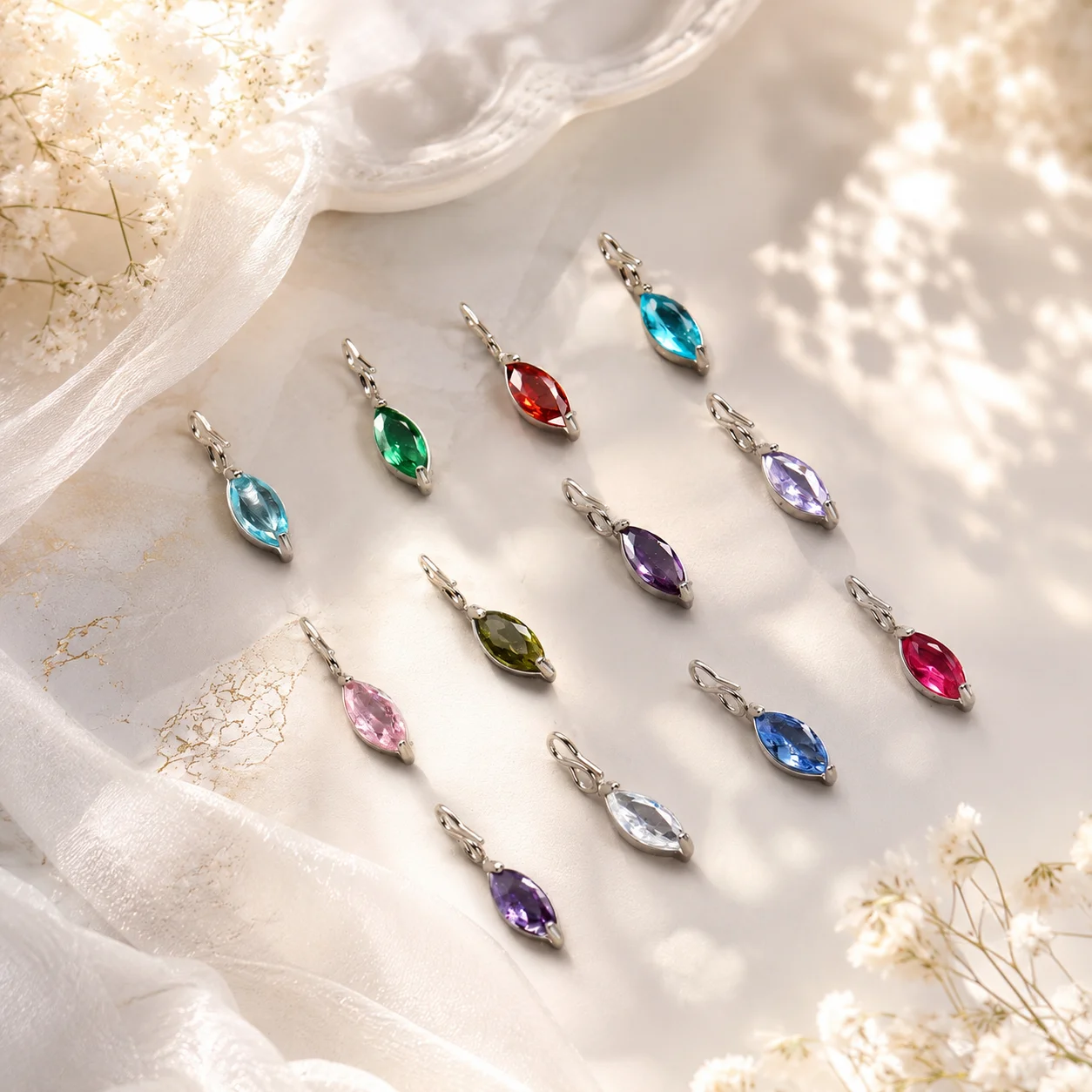 Tiny Marquise Crystal Charms for DIY Earrings