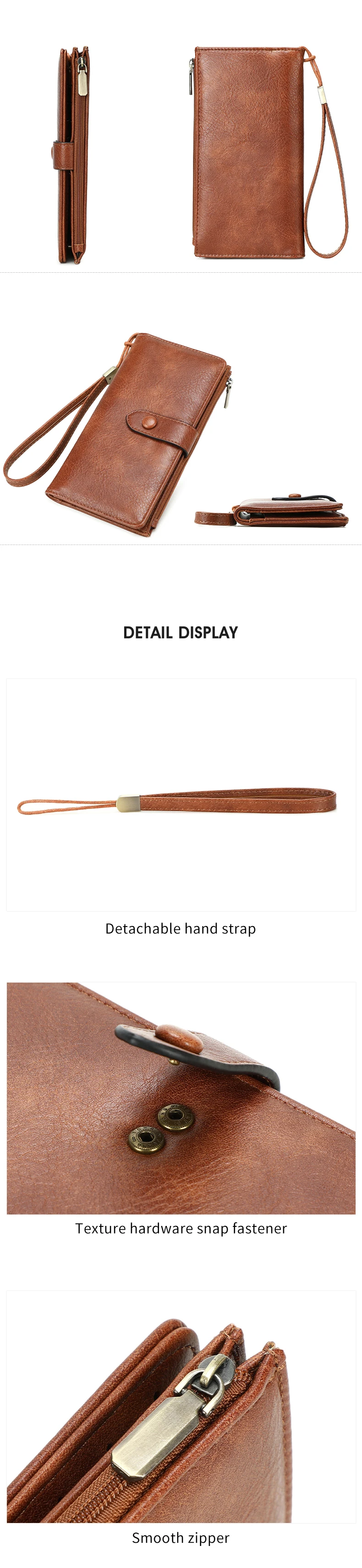Ultradünne Tragbare Bi-Fold Damen-Geldbörse RFID-geschützter Kreditkartenhalter/Clutch Minimalistischer Multifunktionaler Münzbeutel – Detail 10