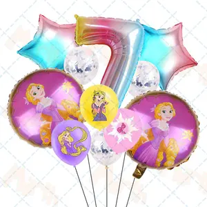 Elamard Ballon für Mädchen, Rosa Rapunzel, Latexballon, Geschenk für Heimdekoration, Babyparty, Hochzeitsdekoration, 12in 10 Hauptverkäufe Rapunzels Geburtstagsfeier - №3