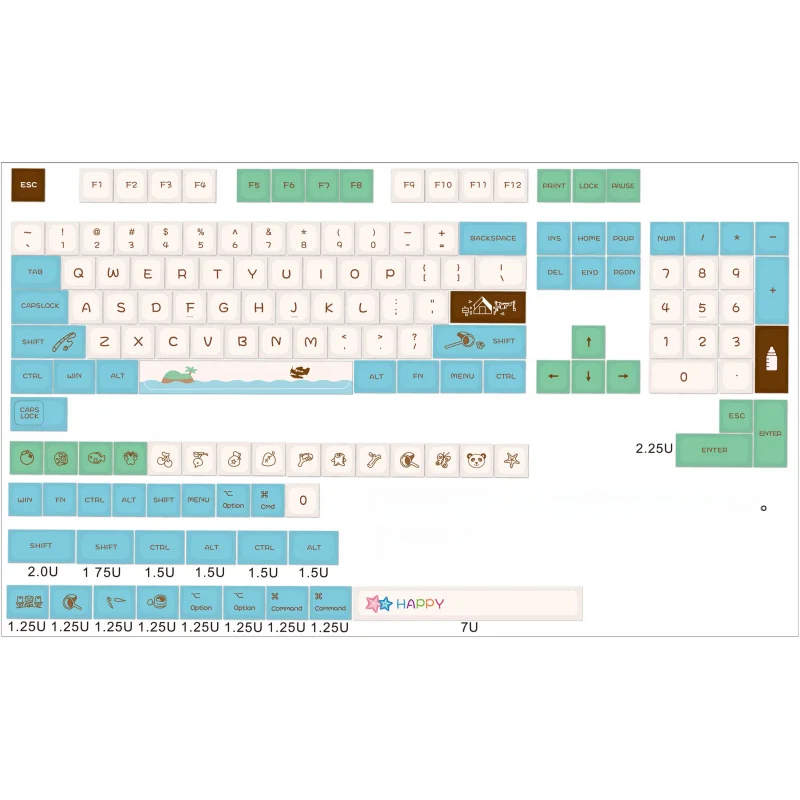 

Animal Crossing FunPBTSublimationXDAMechanical Keyboard Custom Keycaps7UComplete Set of Keycaps