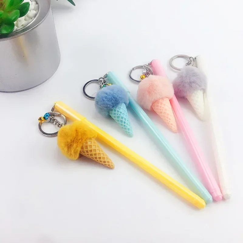 A 24PCS The Key Fob Ball Ice Cream Pendant Plastic Frosted Box Gel Pen Creative Network Red Stationery Kawaii School Supplies B