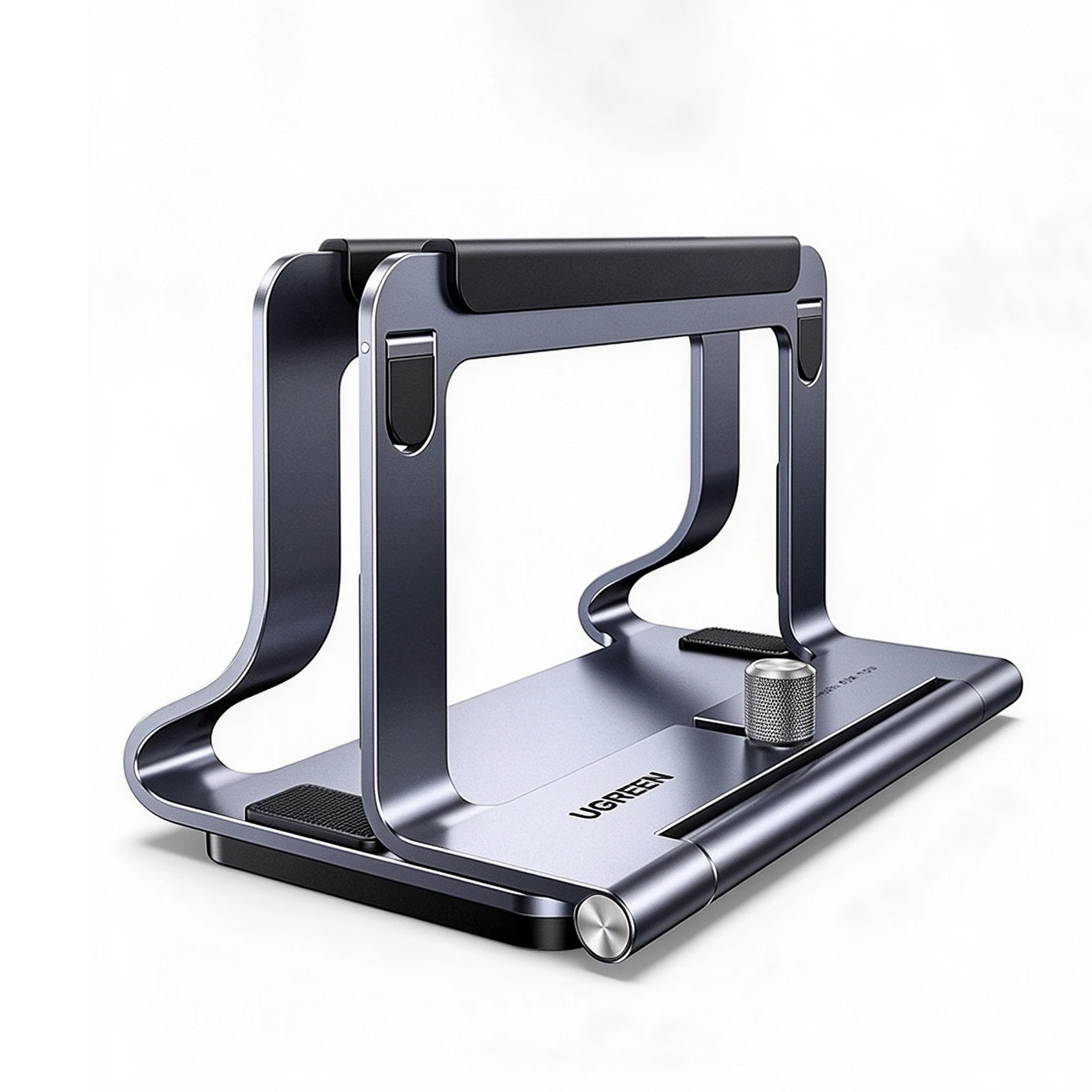 Laptop Stand Riser - UGREEN LP991 調整可能なアルミニウム製2-in-1縦型ノートパソコンスタンド。16インチのノートパソコン、タブレットに対応。デスクトップに設置して使用できる。