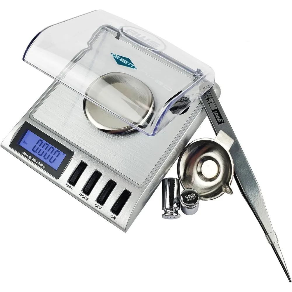 

Gemini 20 - Portable Precision Modern Stainless Steel Digital Milligram Scale 20g x 0.001g (Silver) - AMERICAN WEIGH SCALES