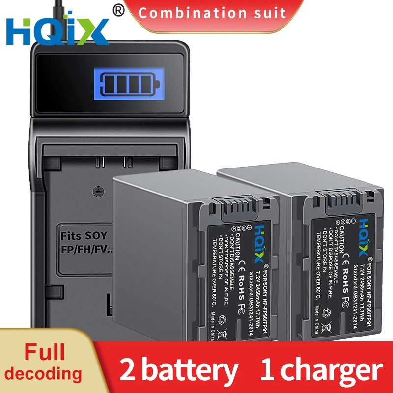 

HQIX for Sony DCR-HC18 HC19 HC20 HC21 HC22 HC33 HC39 HC40 HC26 HC42 HC43 HC44 HC46 HC28 HC30 HC41 Camera NP-FP90 Battery Charger