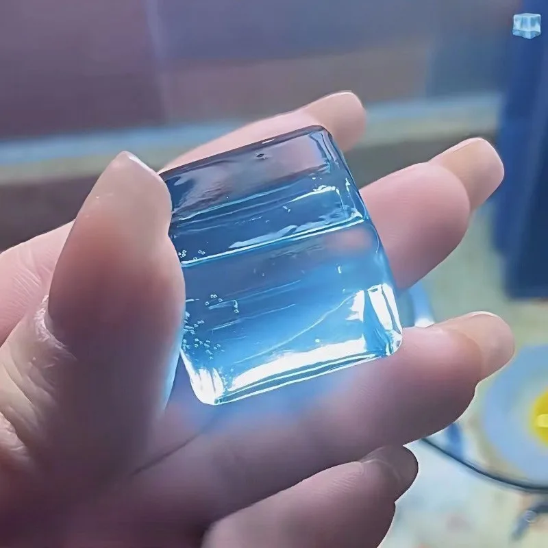Simpatico cubo di ghiaccio Squishy Spremere Giocattoli Rilasciare lo stress Trasparente Piccolo blocco di ghiaccio Agitarsi Giocattolo Mini Spremere Giocattolo Regali di Natale