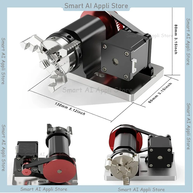 

4th Axis Rotary Axis Module For TTC450 Laser Milling Machine 3-Jaw Chuck Structure Rotary Axis Clamp Diameter 4-60mm