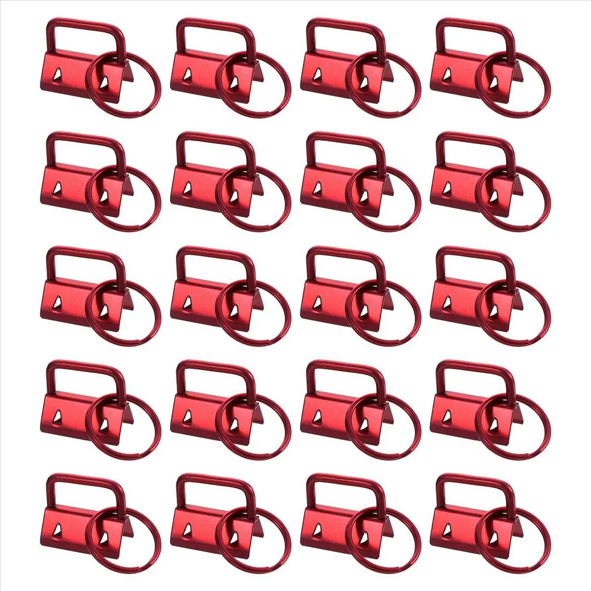 PROMOTION!20PCS Key Fob Hardware with Keychain Rings for Bag Webbing,Red