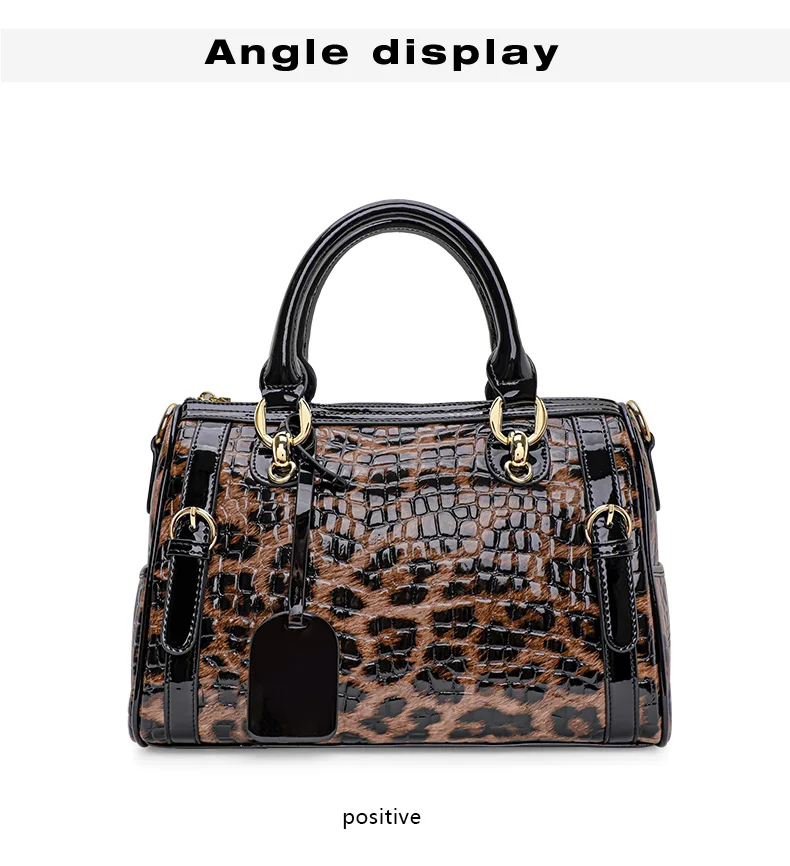Echte Leder-Damentasche mit Leopardenmuster 2026 Neuer Stil, Strukturierte Rindsleder-Handtasche, Große Kapazität Schulter- & Umhängetasche – Detail 9