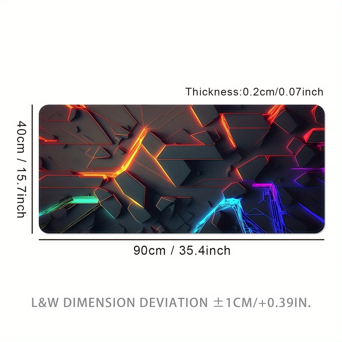 다채로운 조명 대형 게이밍 마우스 패드, 미끄럼 방지 고무, 세탁 가능 마우스 패드, 게임 액세서리, 대형 테이블 매트, 책상 정리함