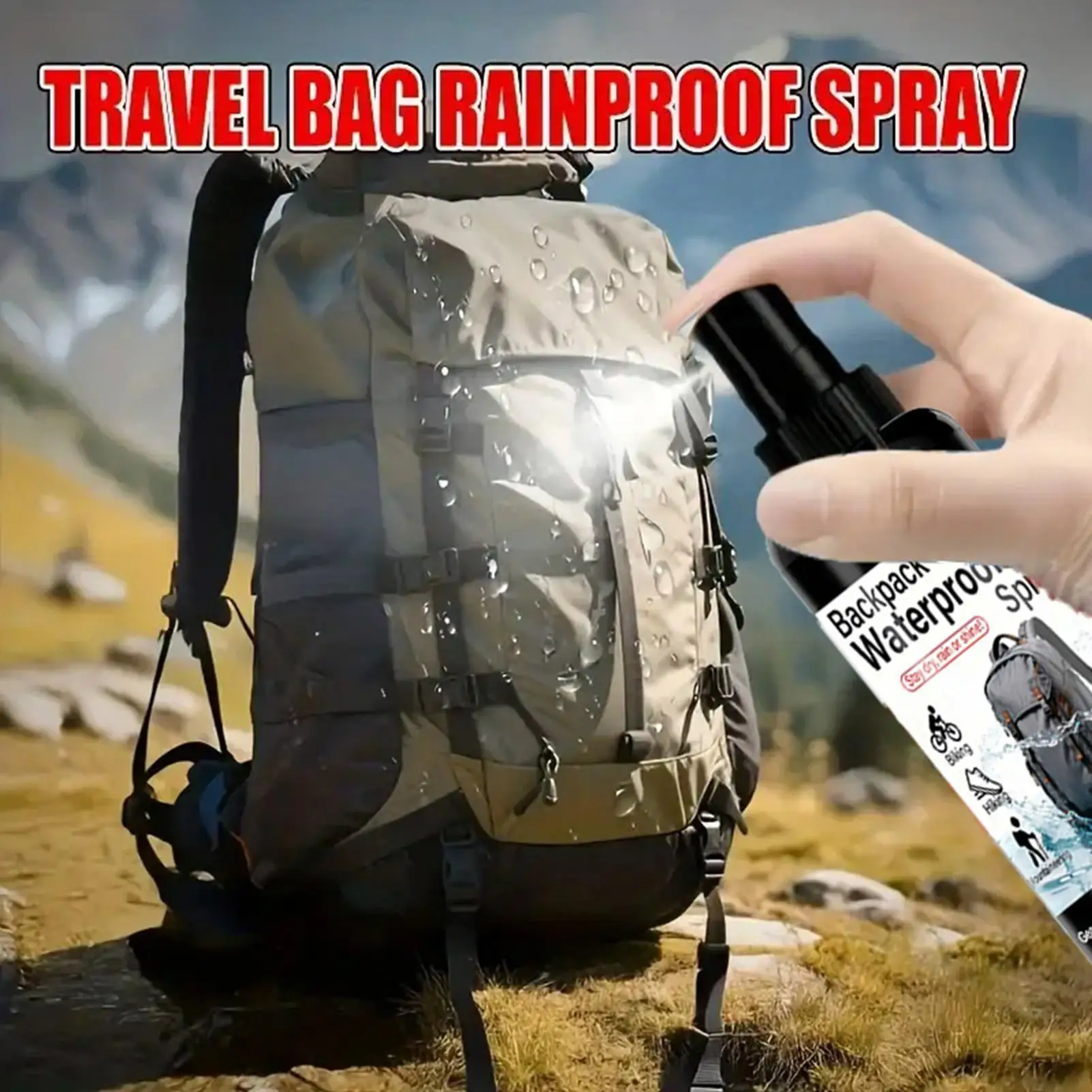 Spray Impermeabilizante para Telas de 100 ml, Protector contra la Lluvia para Ropa de Senderismo y Camping, Mochilas, Uso en Días Lluviosos