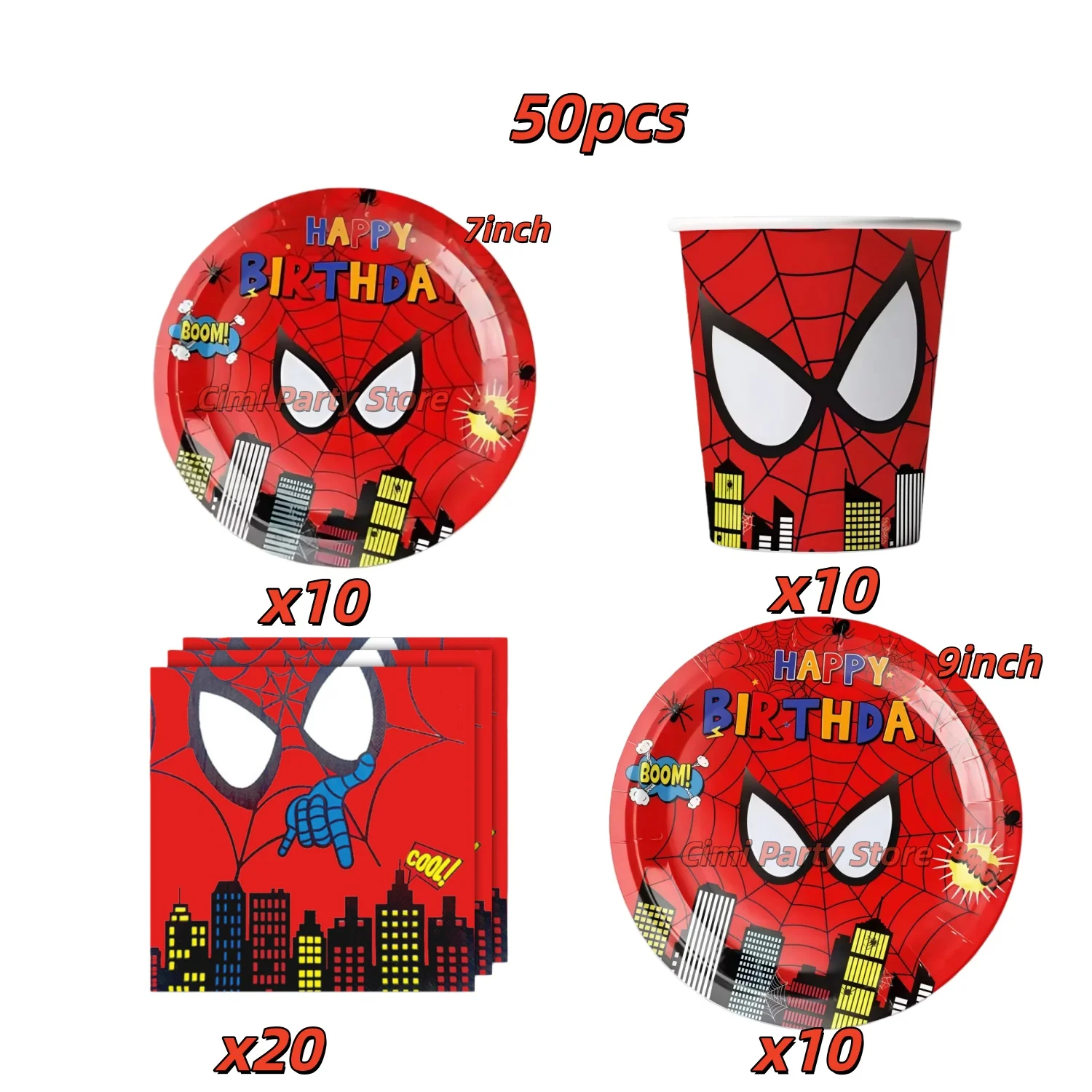 Masker Spider Hero Verjaardagsfeestje Benodigdheden Servies Kit Borden Beker Tafelkleed Achtergrond Ballonnen Kinderfeestdecoratie Gunsten