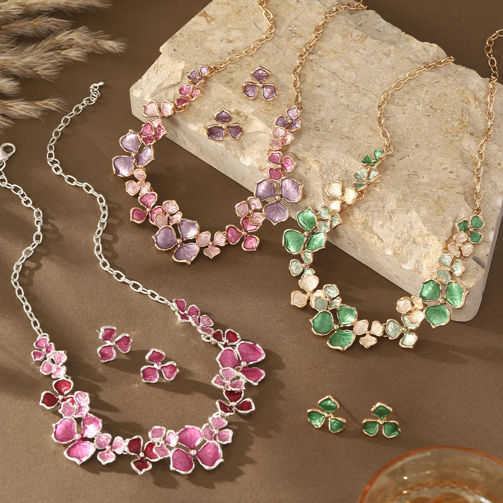 Cring Coco Enamel Flower Necklace for Women, Elegant Gift