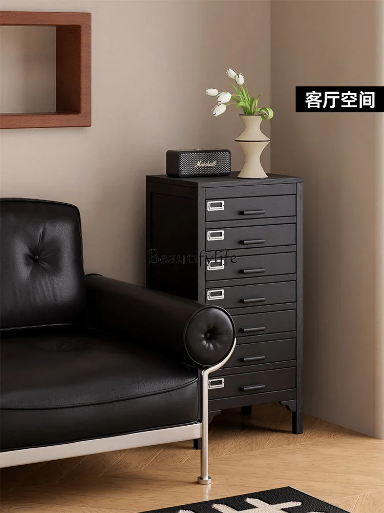 LS 04 خزانة من الخشب الصلب، تخزين متعدد الطبقات، غرفة معيشة على الحائط، خزانة بأدراج متكاملة