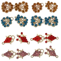 5set Crafts Closure Clasps Button Brown Crystal Gold Tone Metal Hook Eyes Clasp Garment Coat Fastener Sewing Supplies NK316