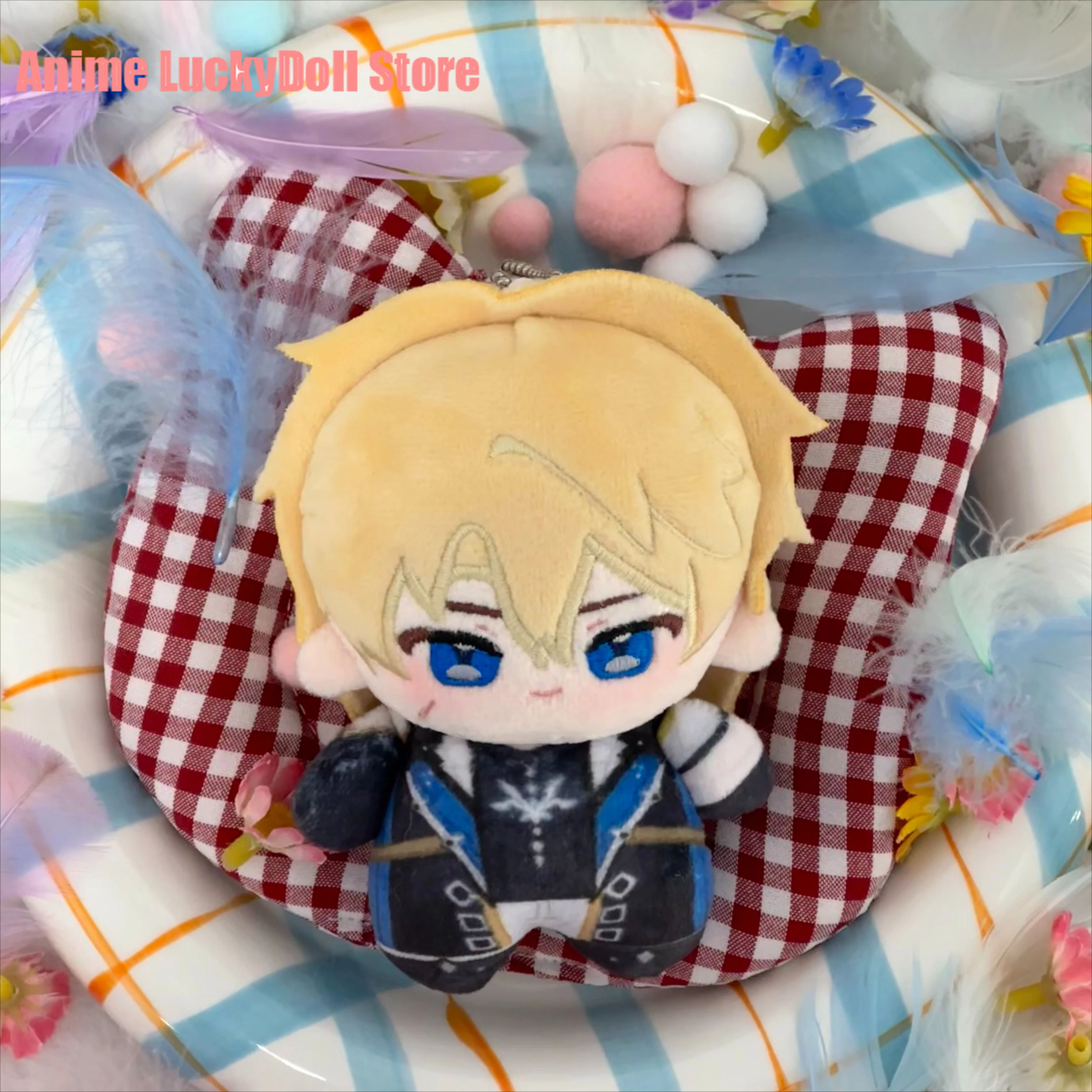 

10cm Anime Genshin Impact Jean Gunnhildr Diluc Albedo Varka Cute Printed Body Doll Bag Ornament Plush Pendant Toys MIni Plushie