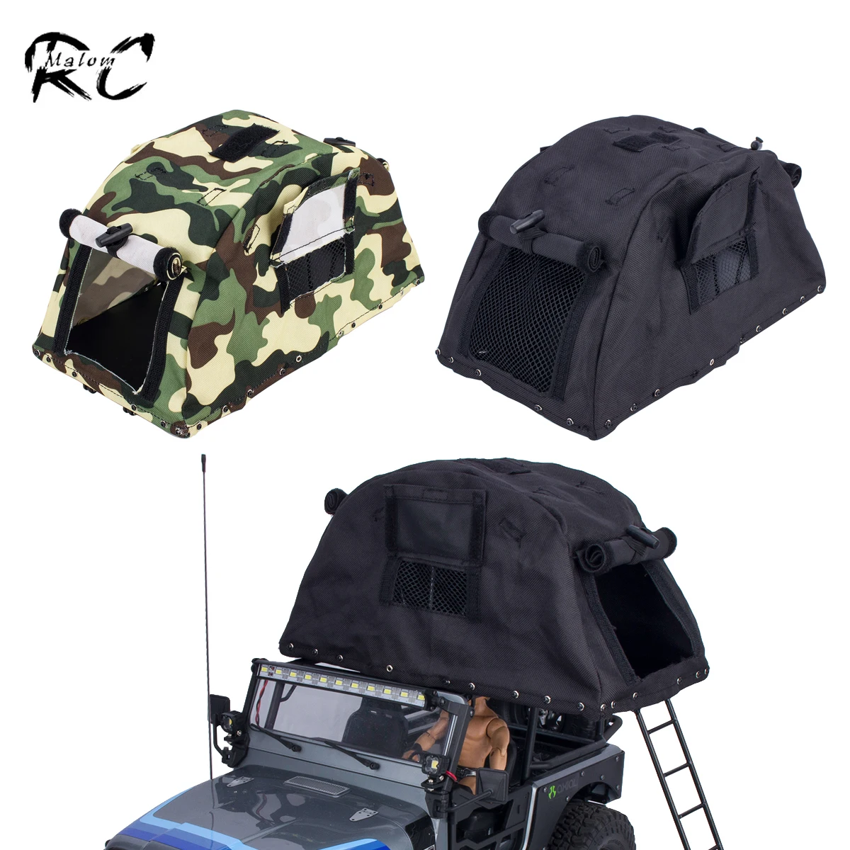 1Pcs Simulated Luggage Rack Roof Folding Tent for 1/8 1/10 RC Crawler Car Axial SCX10 TRX4 RC4WD LC80 Body Accessories