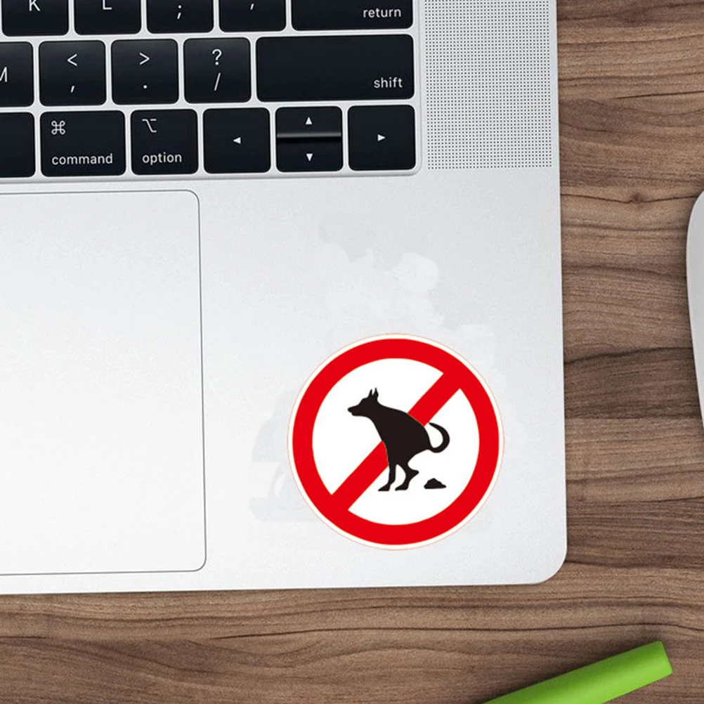 8 Pcs No Pet Pooping Stickers Waterproof Signs Funny Warning Yard Prohibition Signs for Smooth Surface