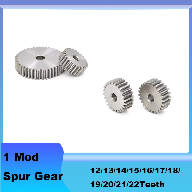 1Pcs 1 Mod Spur Gear Steel Thickne 10mm Flat Gear Metal Motor Pinion Transmission Gear  12/13/14/15/16/17/18/19/20/21 To 27Teeth