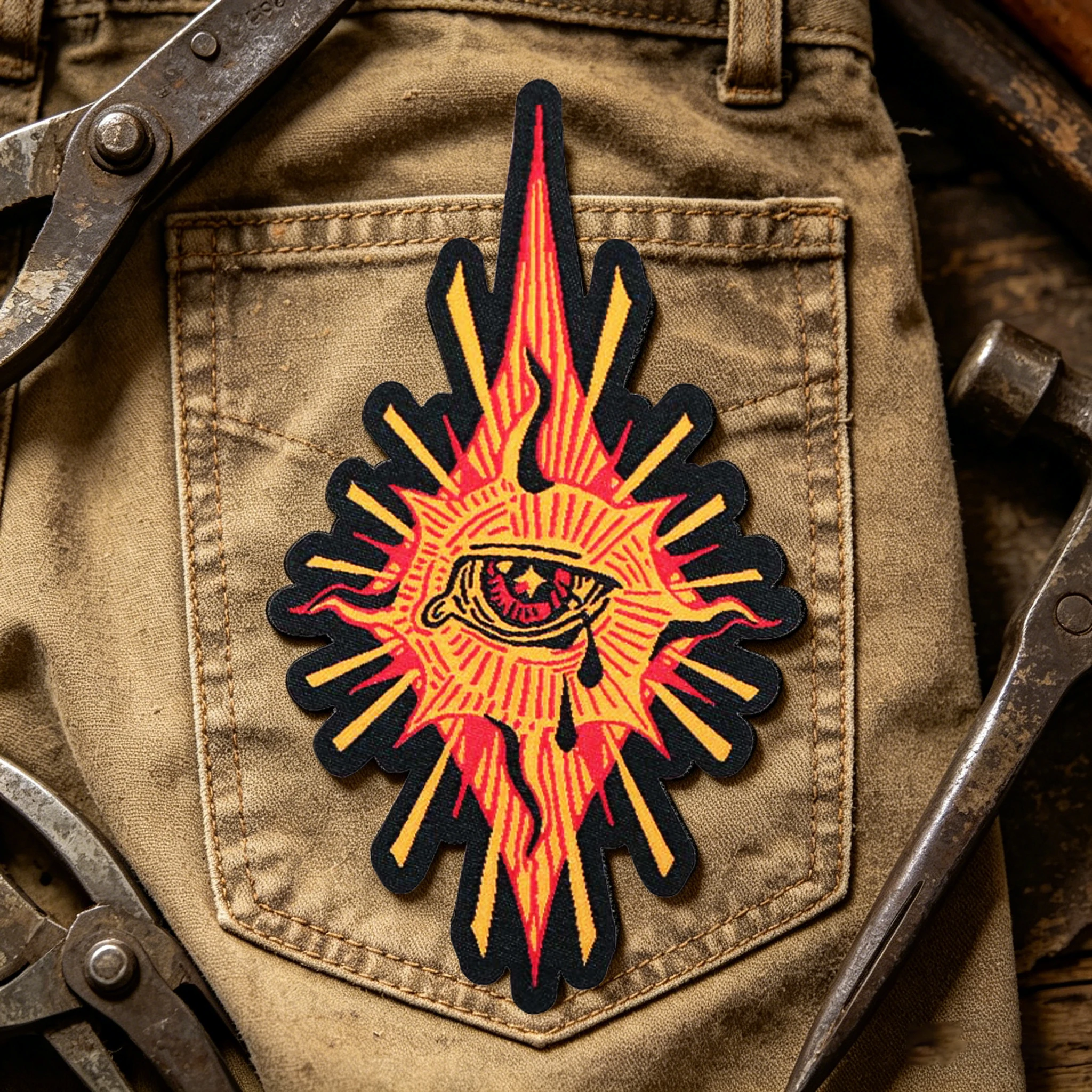 1 unidad Parche termoadhesivo con diseño de llama misteriosa y mitología fantástica, DIY para ropa, gorras, bolsos, chaquetas y gorras de camionero
