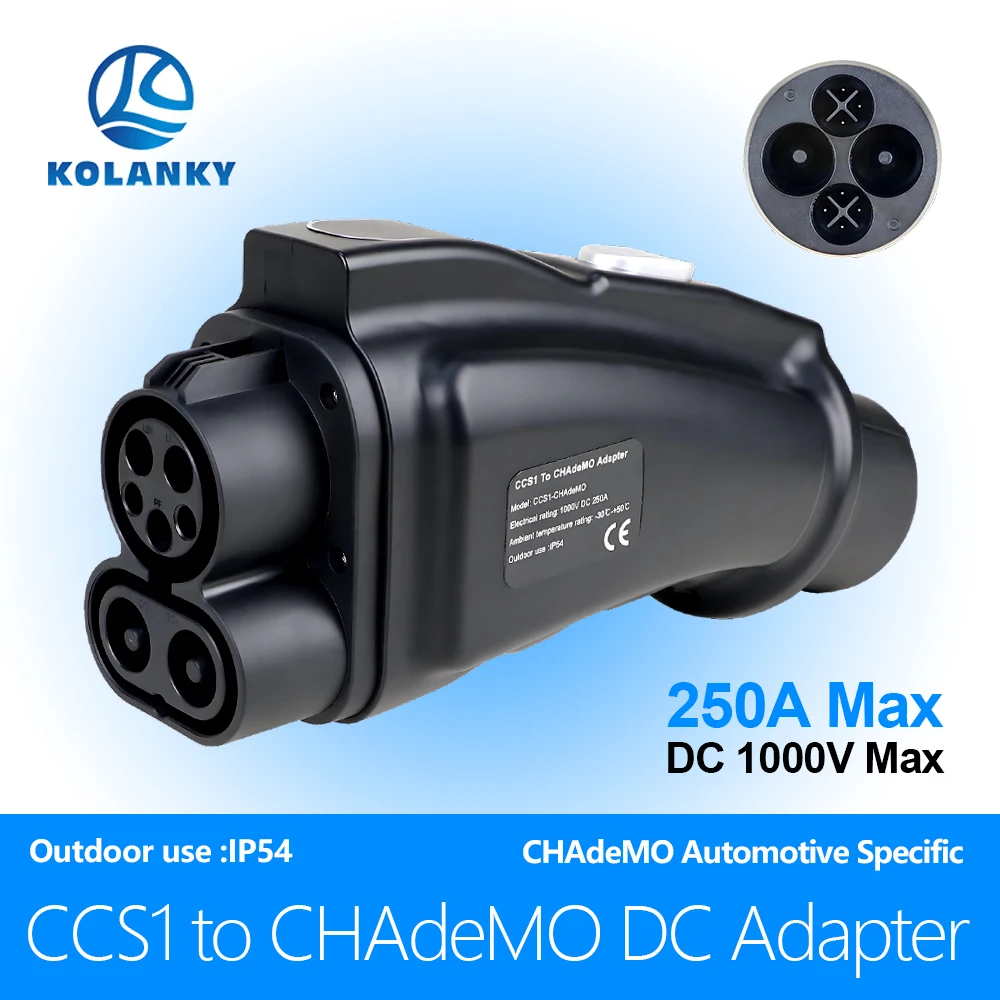 Kolanky EV Charger Adaptor CCS1 To Chademo Converter Fast Charging  Electric Vehicle New Energy Cars