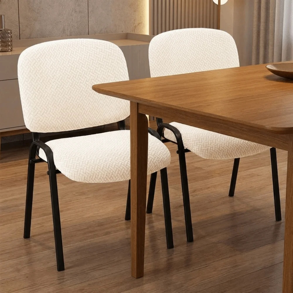 2Pcs/Set Solid Color T Jacquard Folding Dining Chair Cover Full Protection Comfortable Split Low Back Chair Covers Dust-proof