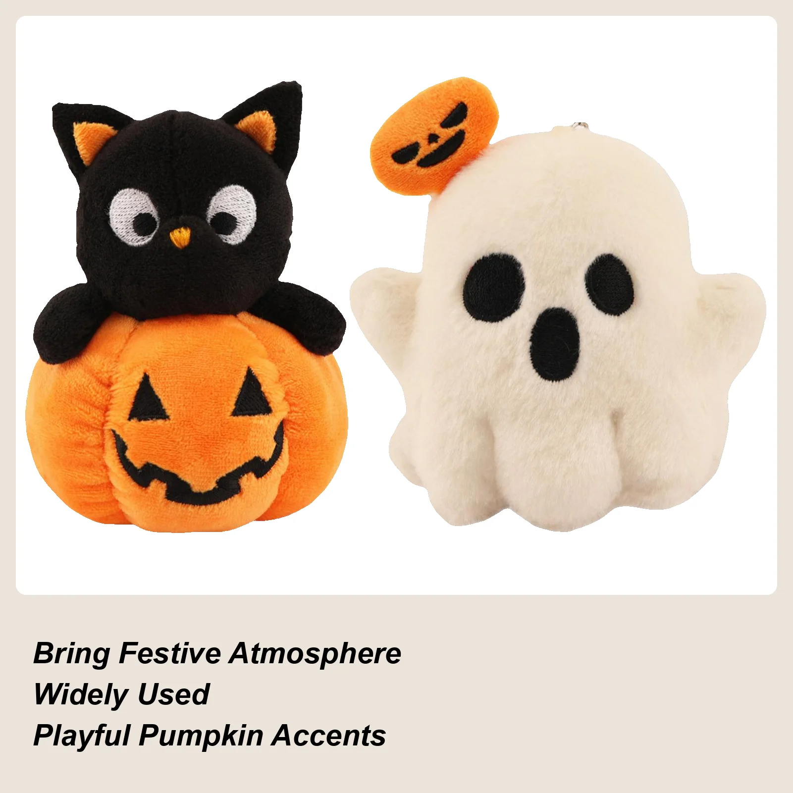 

Halloween Bag Charm Halloween Plush Toys Adorable Stuffed Ghost Pumpkin Character Pendant For Women Men Purse Backpack Basket