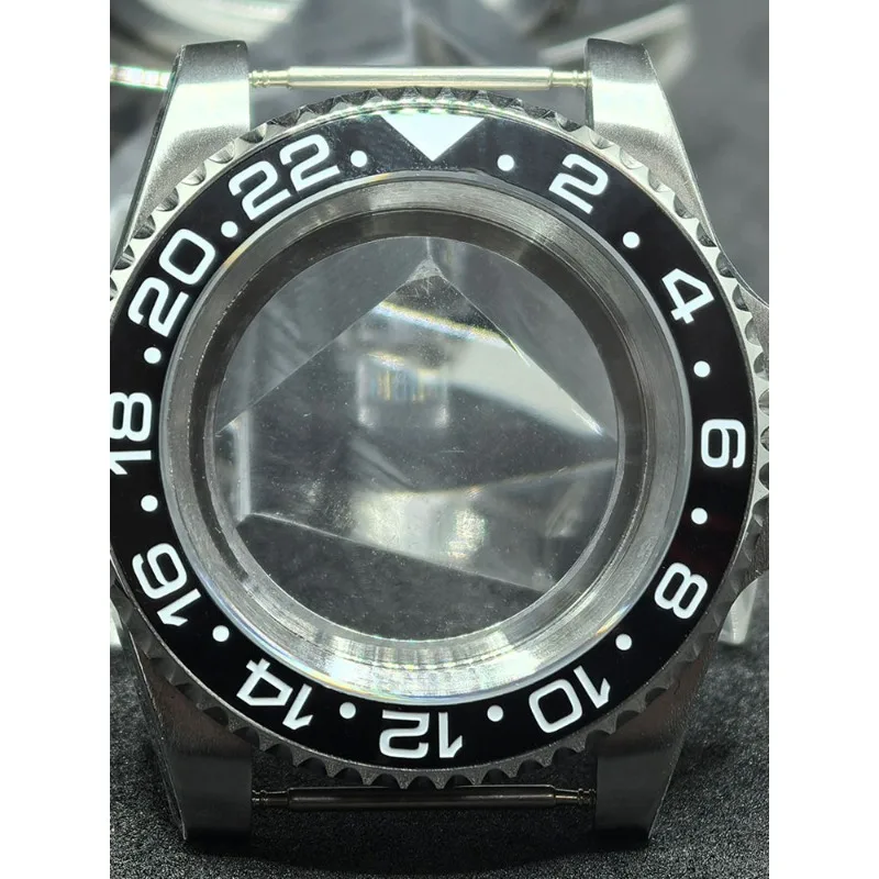 مرآة مسطحة شفافة من الفولاذ المقاوم للصدأ لعلبة حلقة GMT 40 مم لملحقات تعديل الحركة NH35/NH36 #4