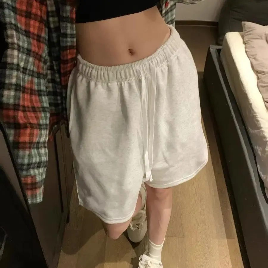 American Retro Shorts Sport Summer Thin Five Quarter Pants Loose Casual Straight Leg Mid Length Pants