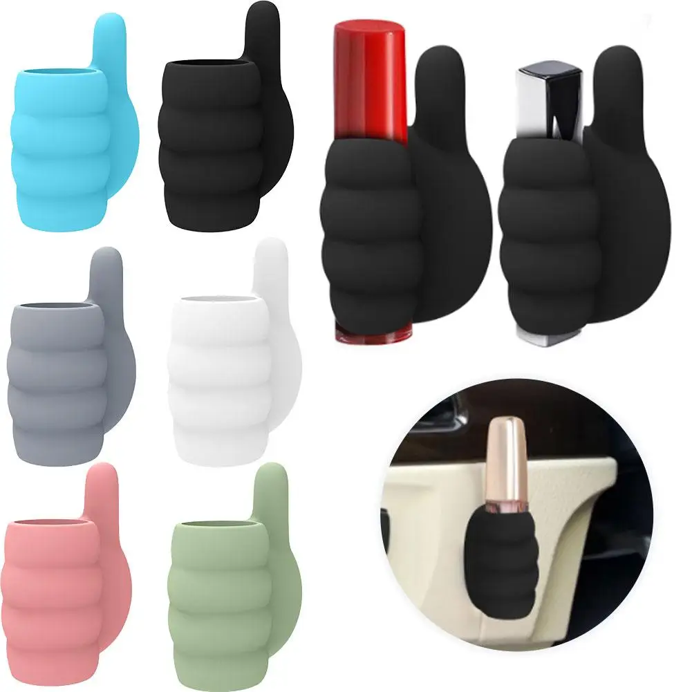 Portable Small Item Women Organiser Holder Silicone Thumb Shape Car Lipstick Storage Rack Holder For Cosmetics Accessories
