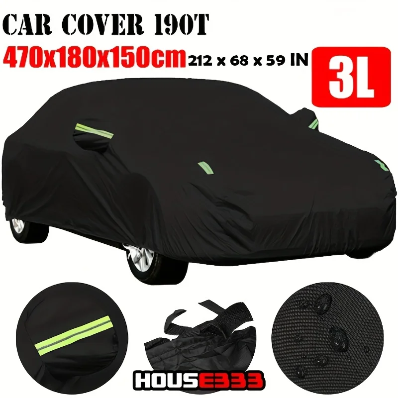 

190T High Quality Durable Anti Scratch Car Cover PVC Aluminium Sunscreen Waterproof Dustproof Car Covers