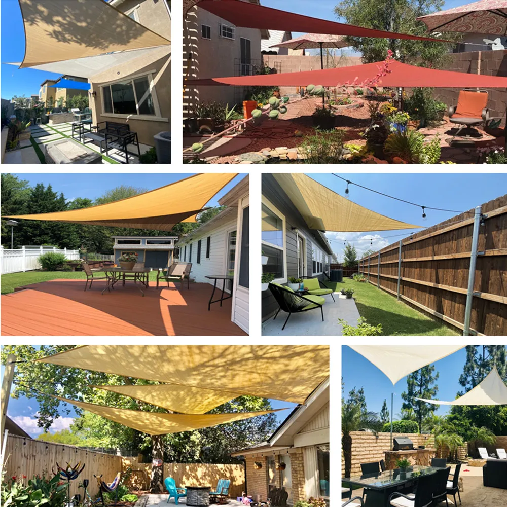 Wasserdichtes Dreieckiges Sonnensegel 2/2,5/3/3,6/5/7M Überdachung Robuster Schattenwerfer Outdoor-Sonnenschutz Markise für Terrasse und Pool – Detail 11