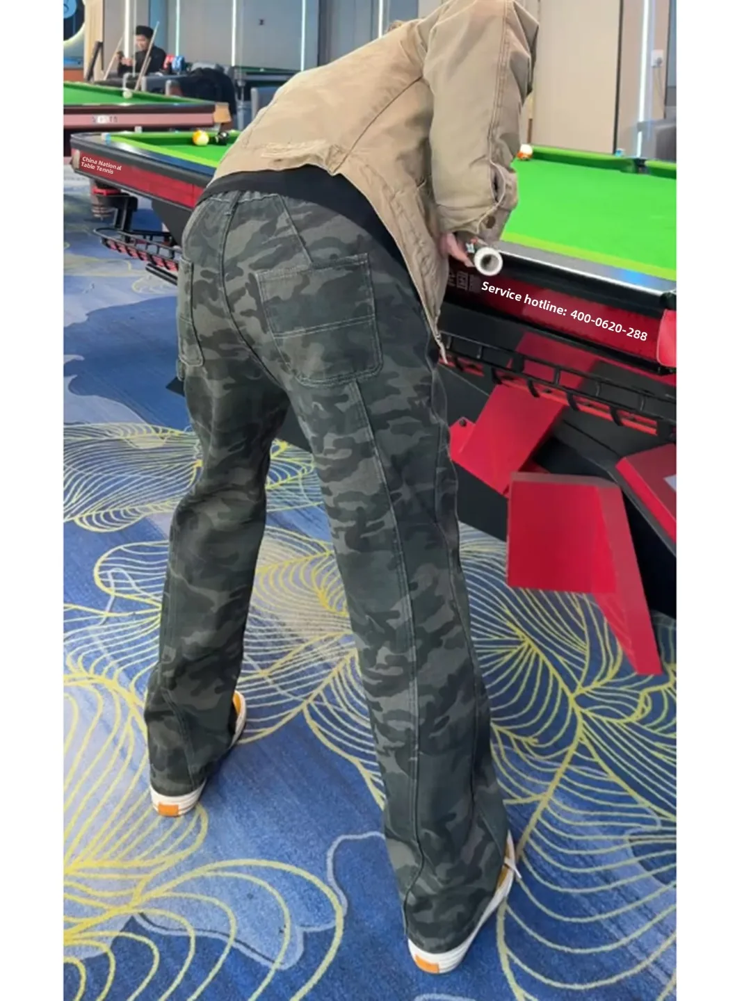 

American Style Handsome Camouflage Jeans Men's Spring Slim Micro Flare Workwear Pants Cleanfit Wide Leg Pants