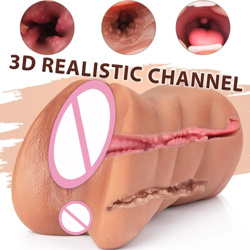 2026 Silicone Masturbation Cup Realistic Artificial Vagina Portable Pocket Pussy 3D Hip Model Adult Male Sex Toy view 5