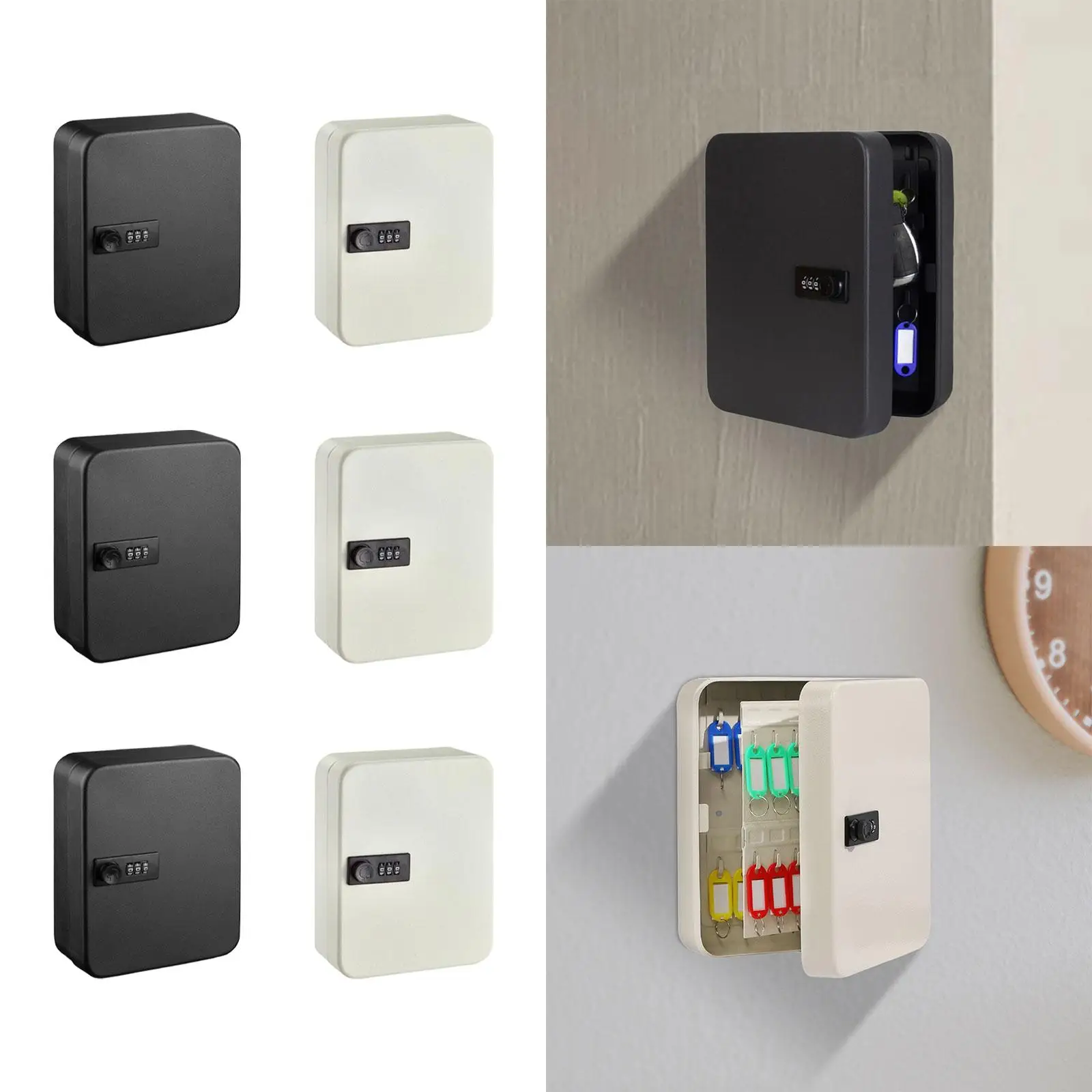 Key Lock Box Space Saving Keys Cabinet Key Storage Box Key Organizer Holder for Office Hotels Wall House Valet Services