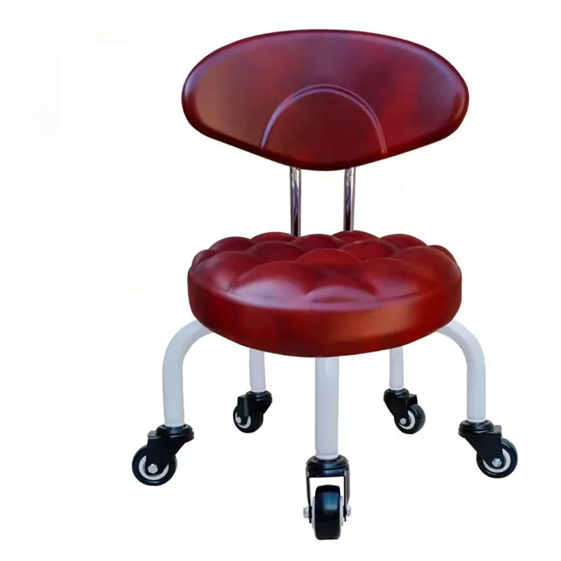 Pulley Salon Hairdressing Stool With Wheels Pedicure Chair Work Stools Floor Cleaning Stools Office Footstool Chairs Furniture