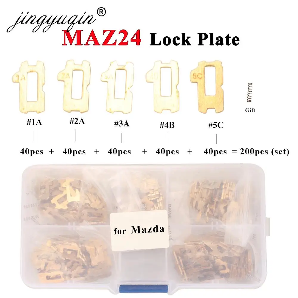 jingyuqin 200pcs/set MAZ24 Car Lock Reed Plate For Mazda Auto Lock Core Key Locking Repair Accessories Kits Locksmith Tools