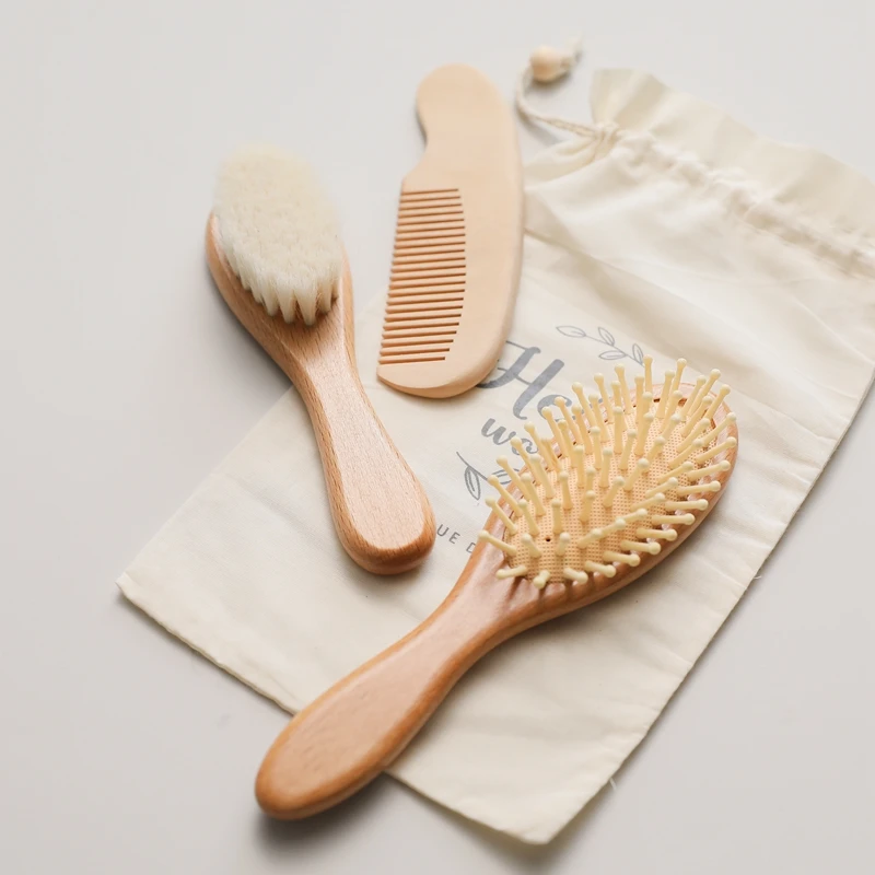 Peine para el pelo de bebé, cepillo para el cuidado del cabello para madre e hijo, herramientas para Baby Shower, peines para el cabello para bebé recién nacido de 0 a 12 meses, utensilios para el cuidado del cepillo, 3 uds.