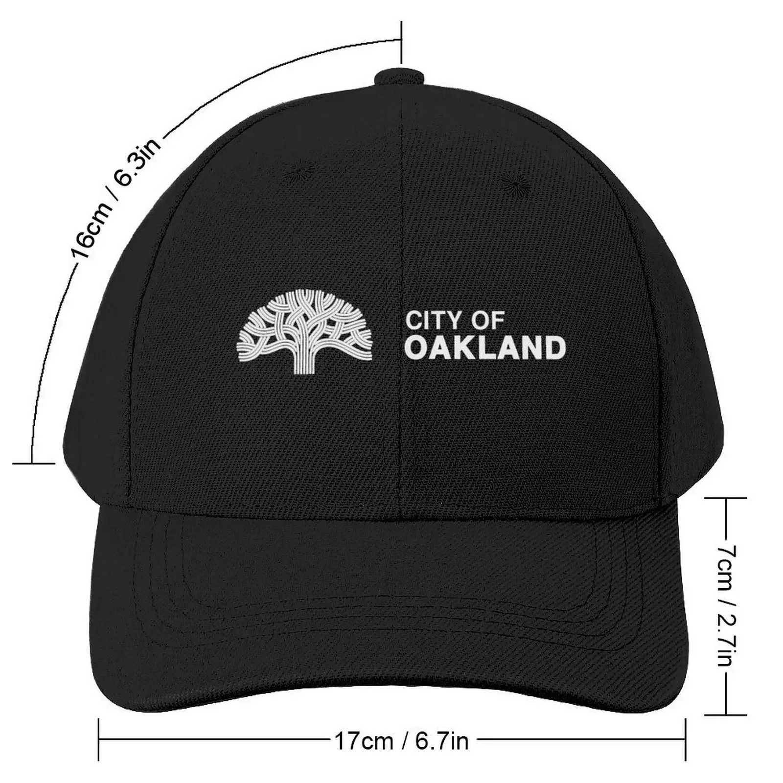 Official logo of the City of Oakland, California -White Baseball Cap Luxury Brand Sun Cap Fishing cap Woman Men's