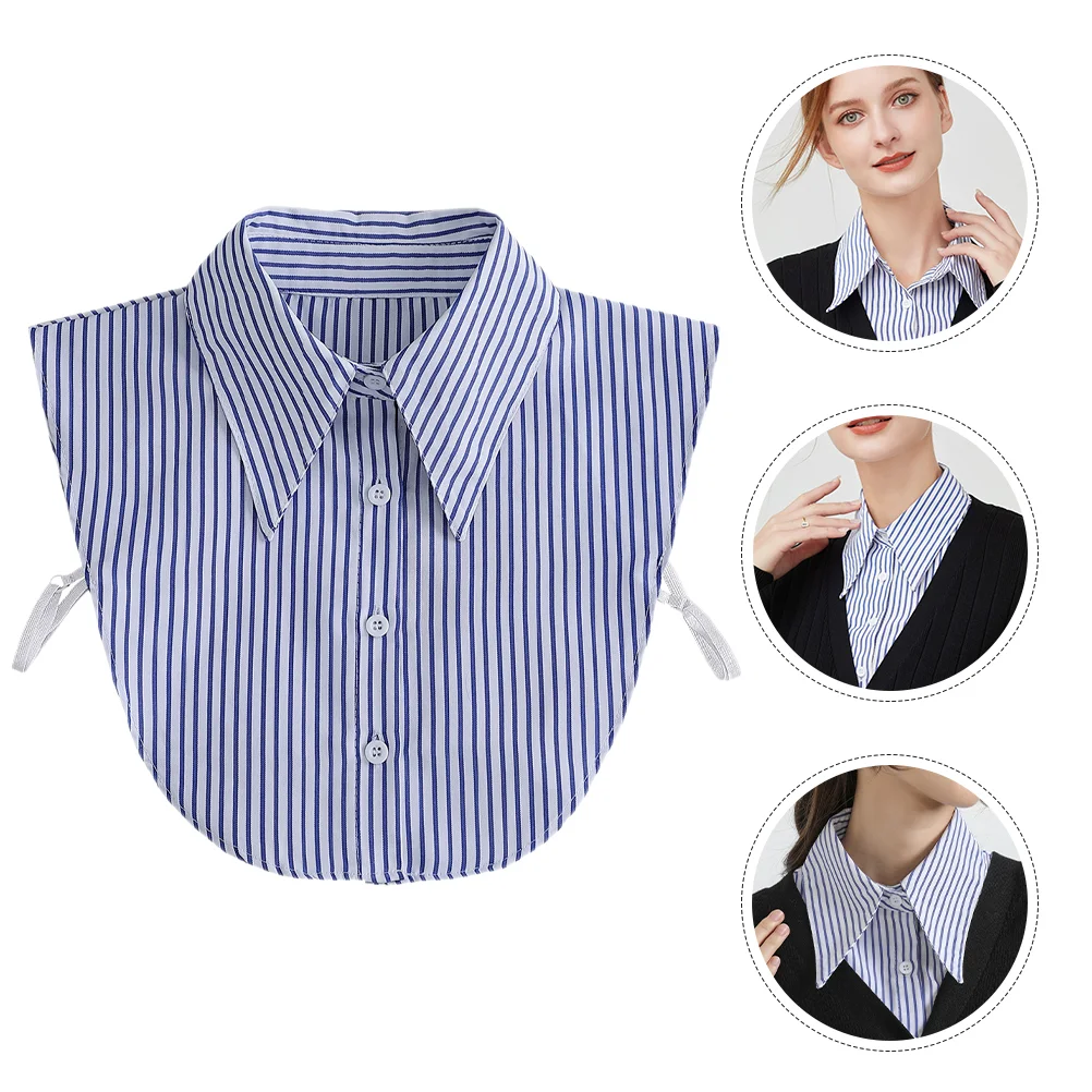 Autumn And Winter Miss Fake Collar Chiffon Blouse Cotton Button down Shirts for Women