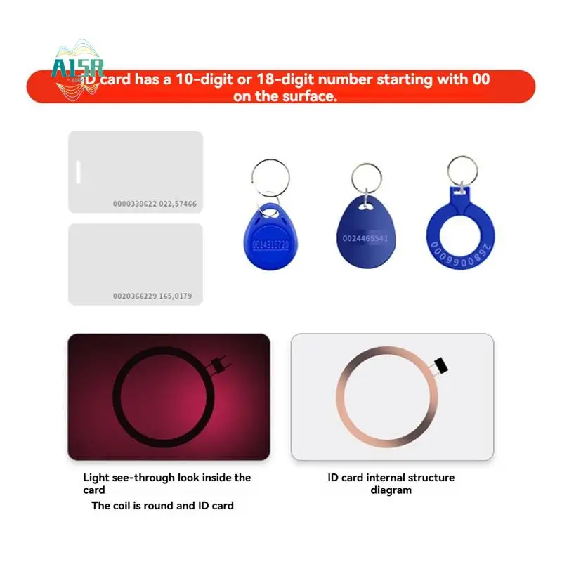 

A15R -125Khz RFID Card Reader+Keyfobs Kit Copier Writer Duplicator Programmer ID Card Copy EM4305 T5577 Each Writable Tags